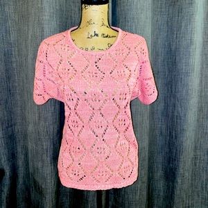 Crocheted red w white shirt